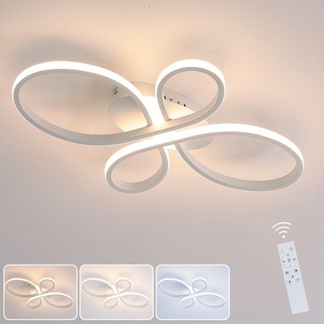 Plafonnier LED 36 W 60 cm, Lustre LED à anneaux floraux avec télécommande, Plafonnier moderne à intensité variable, 3 températures de couleur (1/5)