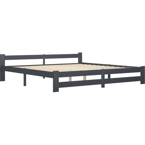 Maison Exclusive - Giroletto senza Materasso Grigio Scuro 200x200 cm Legno Pino (1/5)