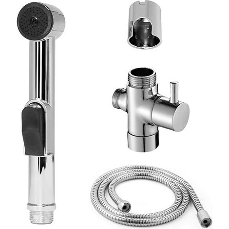 Ensemble de douchette pour bidet, douchette à main pour lavabo, douchette de douche avec tuyau et support et valve de commutation, pour lavabo, toilettes et balcon (1/5)