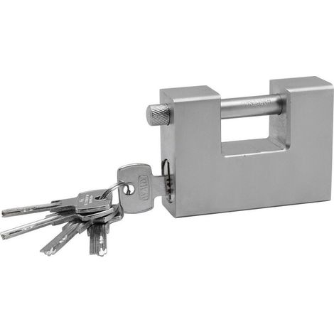 Trade Shop - Gepanzertes Vorhängeschloss aus gehärtetem Stahl mit einbruchsicherem Riegel für Fensterläden 84 mm -