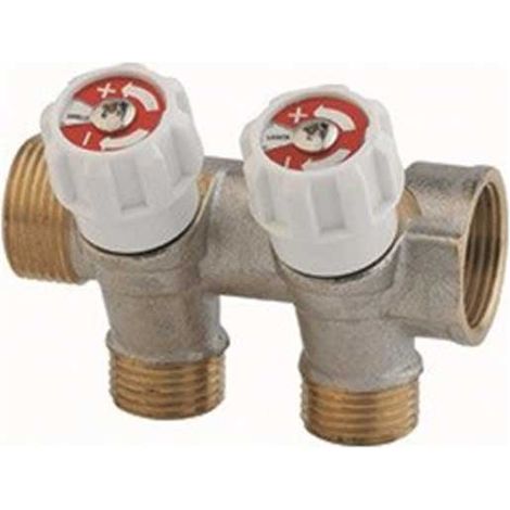 Collettore con vitone 45° a 2 vie (3/4"x1x2")