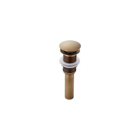 Pop-up Rétro Bouchon Bonde de Lavabo Vidange Clic-clac sans Trop-Plein en Laiton Bronzé Universel Valve Draineur dEvier Vasque Siphon sans Trou de Débordement Poli- sans Trop-Plein (1/3)