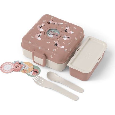 Kids' Sandwich Box - MONBENTO - Cutlery Included - BPA Free - Snacky Fox (1/5)