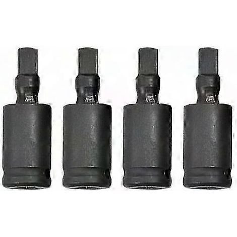4x Universal-Gelenk-Steckschlüsseladapter (6,35 mm), variable Winkelverlängerung für Ratschen, Mehrzweckwerkzeug, Antriebsstange aus Stahl, 4-teiliges Set (1/5)