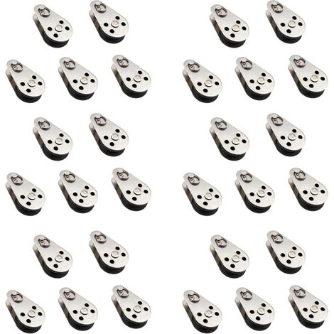 30 Pièces Séries en Acier Inoxydable M25 Poulie Bloc Suspendu de Remorquage Roue de Levage Corde Câble Poulie Rouleau (1/5)