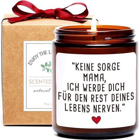 Duftkerze Sojawachs Rose Sandelholz Geschenk für Mama