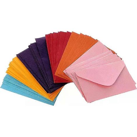 Lot de 50 enveloppes colorées assorties pour invitations de mariage/naissance, cartes d'anniversaire, lettres et organiseurs de billets (1/4)