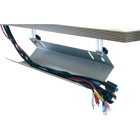 Goulotte de câblage l.760xP185xH100 mm argent adapté à bureau (1/2)