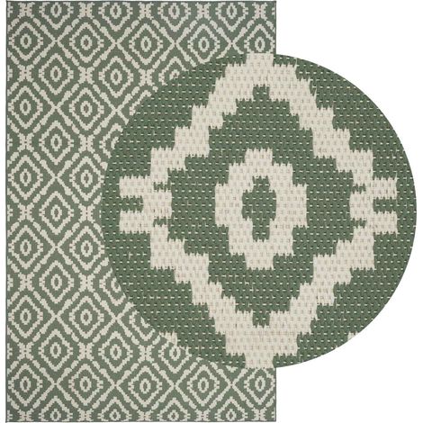 Alfombra de área Natural y verde 160 x 230 cm PET vidaXL (1/4)