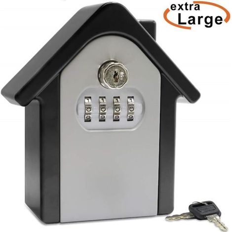 Boite à Clé Sécurisée - ONEVER - Coffre à Clé avec Code Numérique à 4 Chiffres - Aluminium - Gris (1/4)