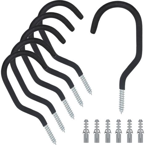 Crochets muraux pour vélos de course, lot de 6 supports de suspension robustes pour vélos, rangement mural pour vélos au plafond, grands crochets de plafond pour plantes suspendues
