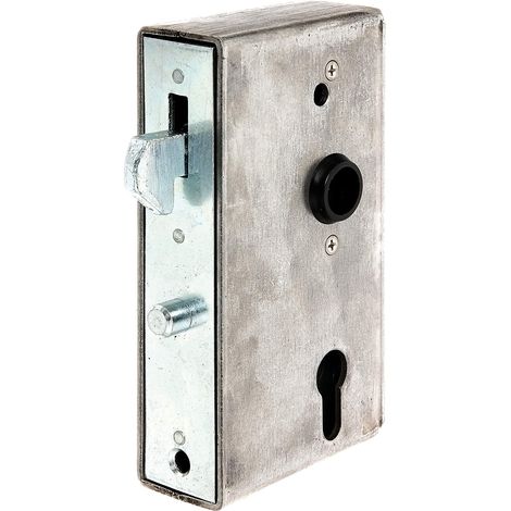 Boîtier de serrure avec serrure galvanisée acier cote axe 60 mm 173 x 95 x 40 mm (1/4)