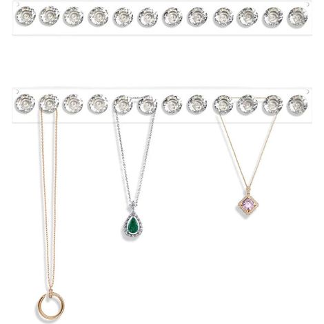 Paquete de 2 colgadores de collares, soporte acrílico para collares, organizador de joyas colgante para montaje en pared con 12 ganchos en forma de diamante.