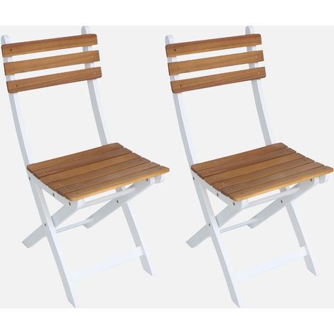 Silla de jardín plegable de madera de acacia (lote de 2) (1/5)