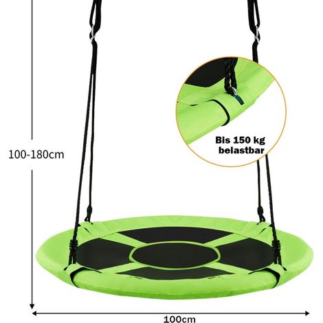 Nestschaukel gartenschaukel outdoor kinderschaukel bis 150 kg farbiggrun grun