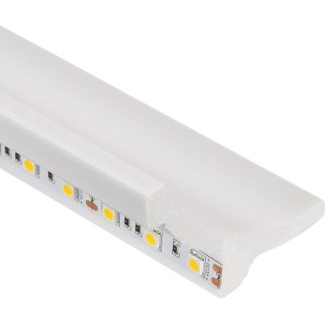 – Moulure arc 2m pour ruban LED blanc – Polymère haute densité – Résistante aux chocs et à l'eau – Éclairage décoratif indirect (1/5)