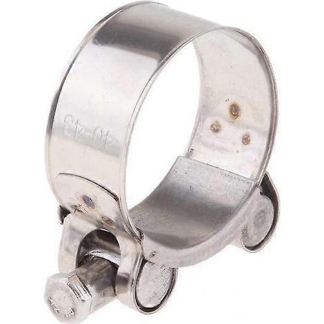 2 colliers de serrage en acier inoxydable pour pot d'échappement de moto, 40-43 mm (1/5)