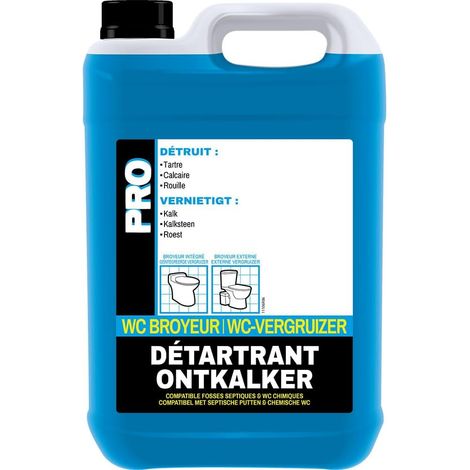 Détartrant Broyeurs Professionnel, Toilette et Sanitaires, Calcaire - 5 L (1/5)