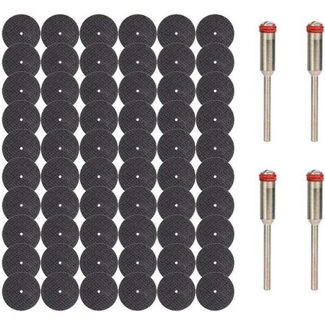 60 dischi da taglio Dremel, mini dischi da taglio per metalli, lame da taglio per utensili rotanti, con 4 mandrini da 3 mm