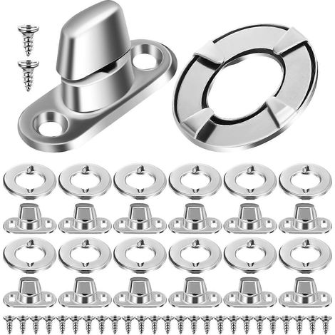 20 Sets mit Planenringen, Befestigungselementen, Knöpfen, Ösen und Knopfverschlüssen, Segeltuchbefestigungsschrauben, Marinebefestigungen, Knöpfen, silberfarben (1/4)