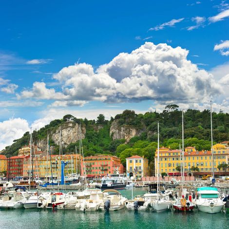 Tableau sur toile Nice vue de la mer 30x30 cm - Impression sur Toile Murale Décorative - Image imprimée en HD sur Toile - Toile sur Châssis en Bois FSC - Fabriqué en France (1/4)