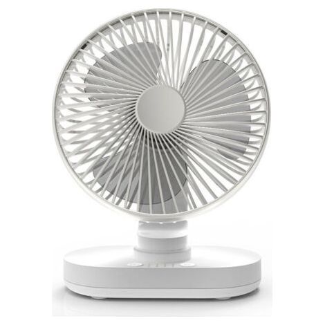 Ventilateur de table silencieux 16,5 cm – Auto oscillant 4 vitesses – Batterie 4000 mAh – Autonomie jusqu'à 20 heures – Design moderne (1/5)