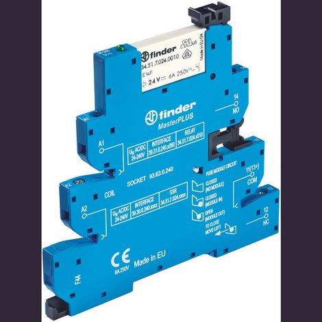 Finder 39.31.0.240.0060 Koppelrelais 240 V/DC, 240 V/AC 6 A 1 Wechsler  1 St.