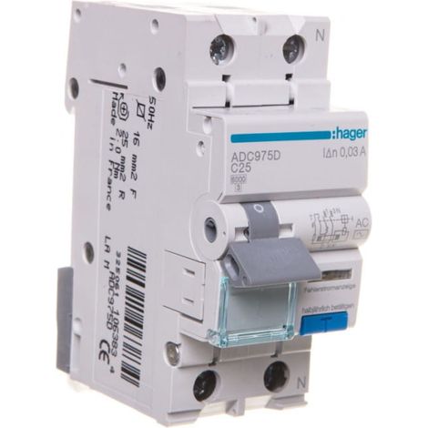 RCBO 2P C25A 0,03A Fehlerstromschutzschalter Typ AC ADC975D
