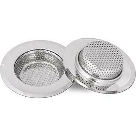 Lntyq Filtre évier Cuisine, Filtre à évier en acier inoxydable, Grille pour evier cuisine, 18 mm de profondeur, 2 pièces 2,75 Pouces/7cm (Petit) (1/4)