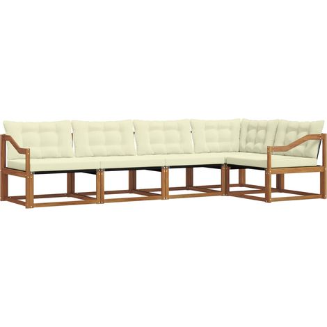 Outdoor Sofa Set with Cushion 5 pcs Natural and Cream vidaXL (1/5)