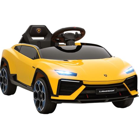 Coche eléctrico infantil Lamborghini 12V amarillo con mando 2,4 GHz, 2 motores, LED y música (1/3)