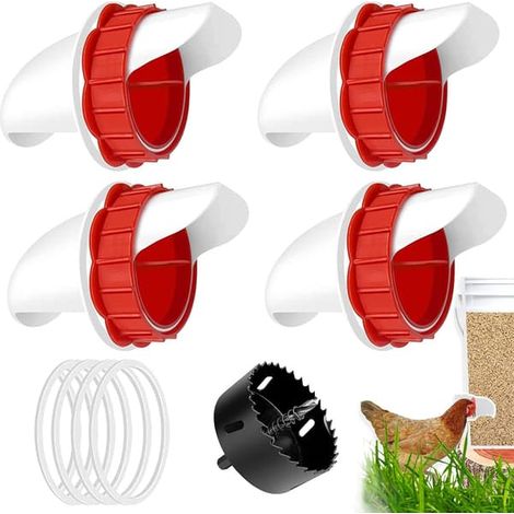 Abreuvoir automatique pour poules, 4 trous, système d'hydratation pour cages ou élevage domestique.-AquaForge (1/5)