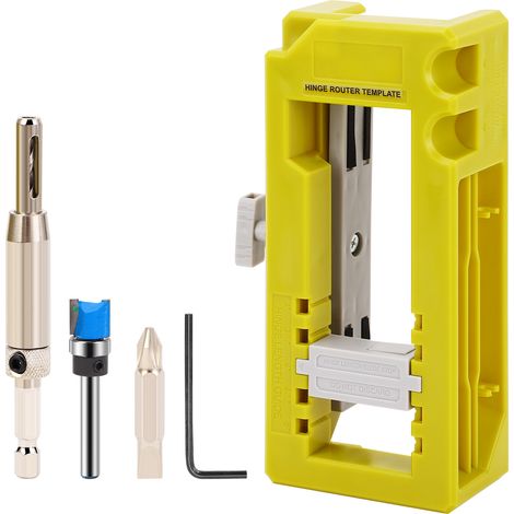 TONYSA Gabarit pour charnières de porte, mortaiseuse pour charnières de porte, gabarit de défonceuse adapté aux charnières de porte de 3" à 5" de longueur et de types carrés, à rayon de 1/4" ou à rayo (1/5)