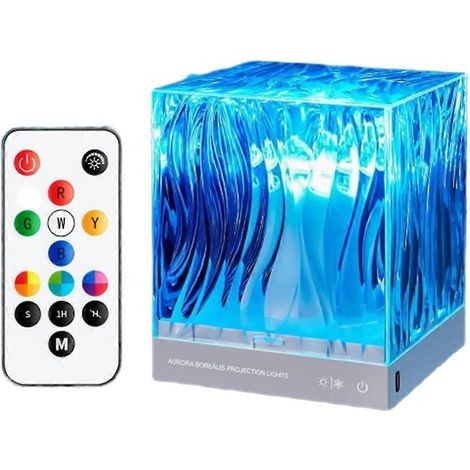 Dynamischer Ambient-Lichtprojektor mit Wasserwellen-Effekt, 17 Farben, Kristalllampe für Wohnzimmer, Büro oder Schlafzimmer. (1/5)