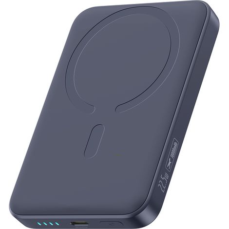 Power bank magnetico EnerFill FM11 MagSafe da 10000 mAh e 22,5 W con cavo USB-C - Grigio scuro (1/5)