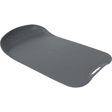 Planche à découper en polypropylène avec passoire intégrée (Lot de 2) Gris (1/4)
