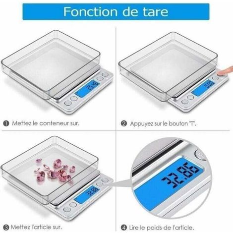 Balance De Précision - 500 G / 0,01 G - Écran Lcd Rétroéclairé - Fonction Tare Et Comptage - 1 Pièce (1/4)