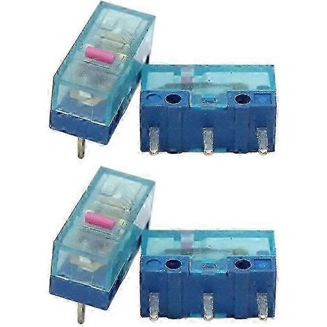 2026 Lot de 4 boutons de souris HUANO à coque transparente bleue et point rose, micro-interrupteur, portée 80 m (1/5)