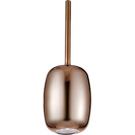 GIOIA Suspension en Verre Pirex Finition Bronze Poli Raccord G9 33W IP20 - Groupe Rossini - Lampe design ovale sablée (1/5)