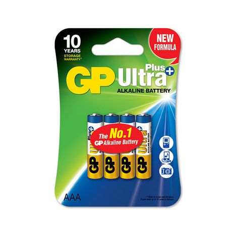 PILAS ALCALINAS ULTRA+ LR3 AAA 1,5 V 4 UDS - GP24AUP-U4
