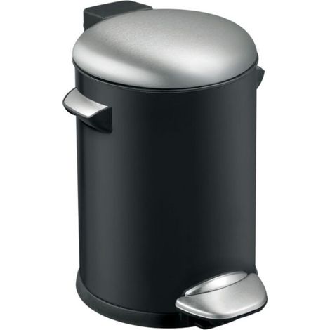 Poubelle à pédale Vepa Bins Belle Deluxe 3L Noir/Argent (1/5)