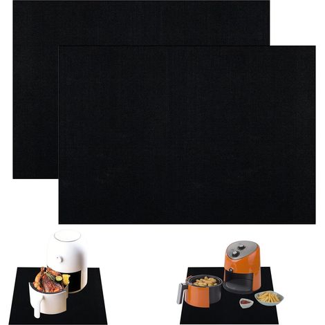 Lot de 2 tapis de barbecue ignifuges, résistants à la chaleur, faciles à nettoyer et personnalisables, parfaits pour les pique-niques en famille et plus encore (noir, 40 x 60 cm) (1/5)