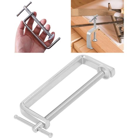 Serre-joint en C renforcé pour le travail du bois - Serre-joint en fer extra-large, serre-joint en F robuste, fixation rapide pour planches de bois, tapis antidérapant pour le travail du bois (1/5)