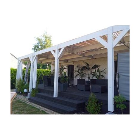 Abri Toit Plat Adossé, 300cmx1250cm, Bois DOUGLAS Français, Carport, Auvent, Abri voiture