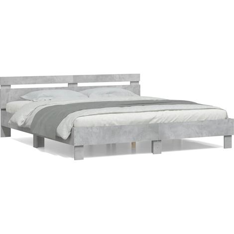 Maison Exclusive - Giroletto Testiera Grigio Cemento 180x200 cm Legno Multistrato