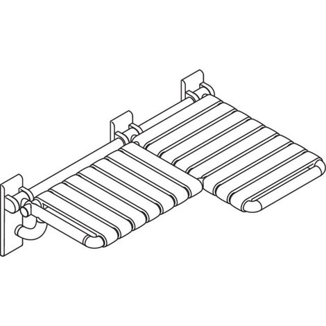 HEWI 801.51US330R 92 Siège rabattable pour douche, en L (USA), droit (1/2)
