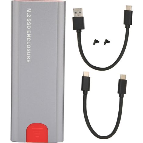 Boîtier SSD M.2 NVMe 10Gbps, adaptateur PCIe NVMe clé M, transmission haute vitesse, boîtier M.2 NVMe, gris foncé (1/5)