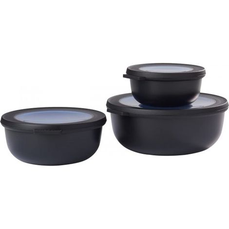 ROSTI MEPAL 106230041100 CIRQULA 3-TEILIG KUNSTSTOFF, NORDISCH SCHWARZ, 19,5 X 19,2 X 8 CM
