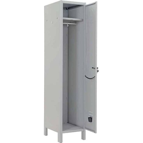 ARMADIO ARMADIETTO SPOGLIATOIO PALESTRA 1 POSTO cm 180x36x34 METALLO GRIGIO 353