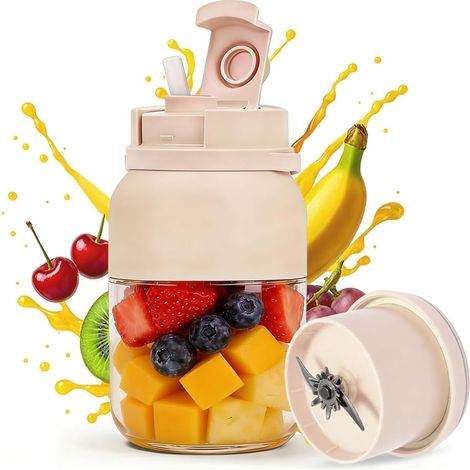 Bouteille mixeur Fresh Juice, mixeur à smoothies à emporter, mixeur de 1 200 ml avec 38 lames, mixeur portable avec couvercle anti-fuites pour les voyages, le bureau, la salle de sport, le camping (bl (1/5)